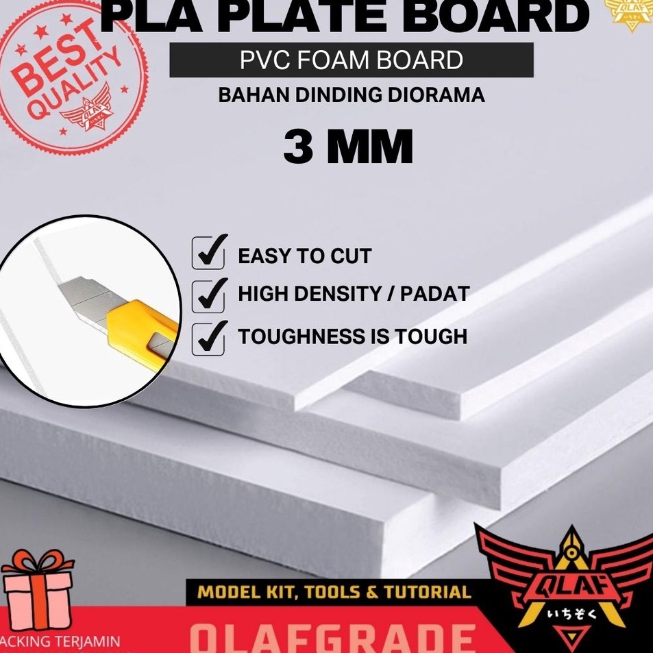 Dijamin Asli  PLA PLATE BOARD PVC FOAM 3mm diorama dinding maket scale model