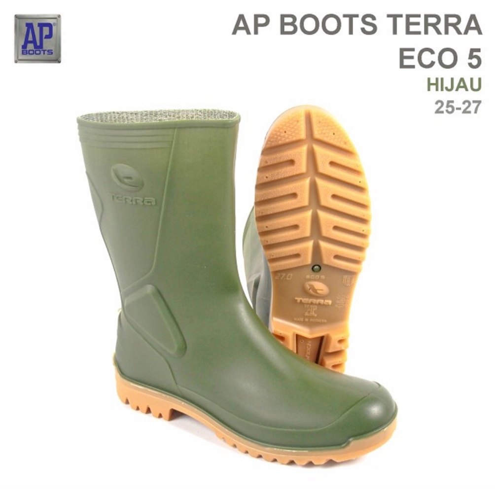 KODE O32U AP Boots Terra ECO 5 Pendek Hijau Size 2527 3742 Sepatu Boots Karet Pendek merk AP Boots S