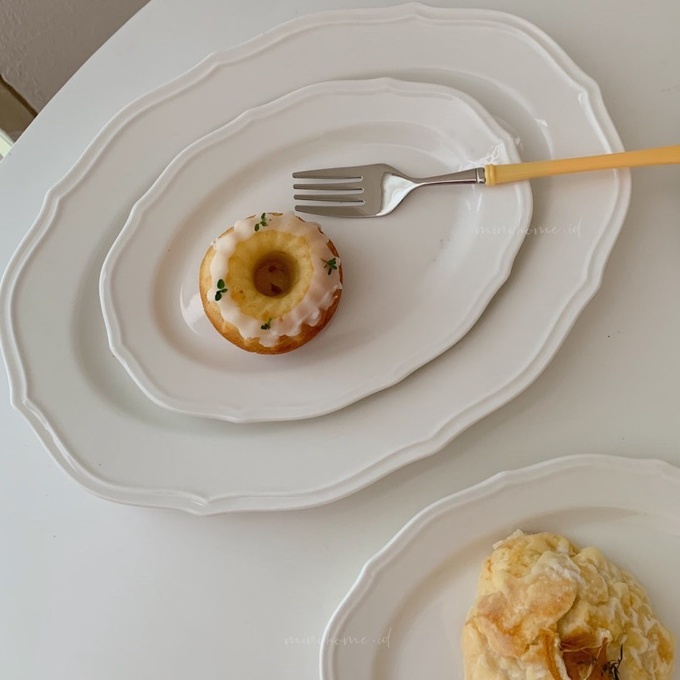 HJ6 MINIHOME GOUW Plate Piring Korea Aesthetic Homecafe Minimalis Alas Makan Keramik Kaca Estetik Po