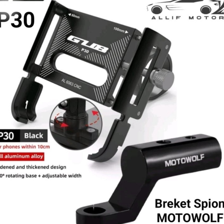 HJ6 Motowolf Breket Holder HP GPS GUB P3 P1 G81 Holder HP Motor Adv Pcx Fazzio Vario Beat Scoopy