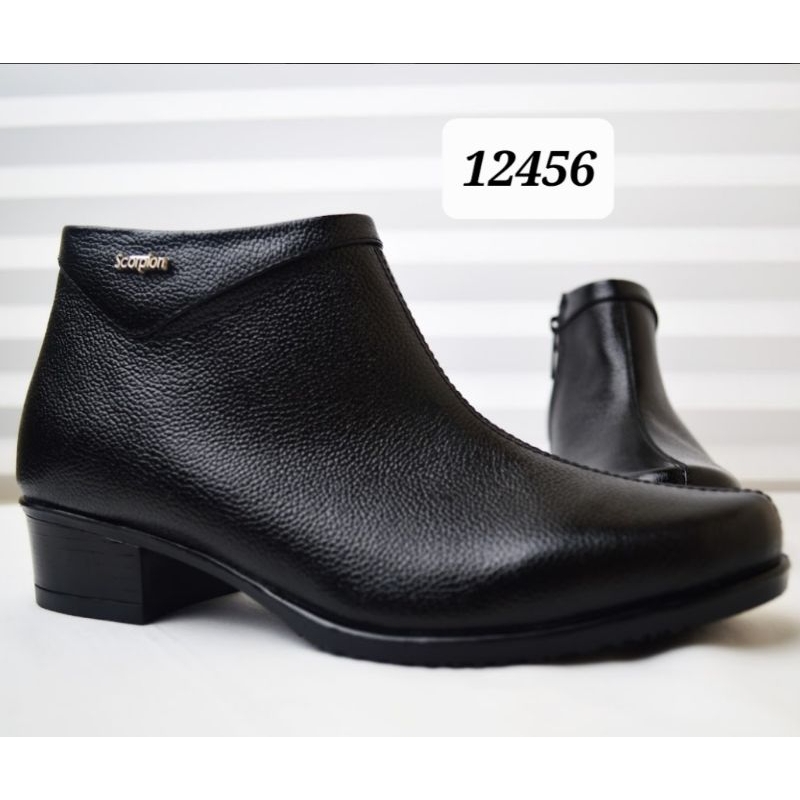 Sepatu Scorpion - 12456 Sepatu Kulit Boot Wanita Hak 3.5cm