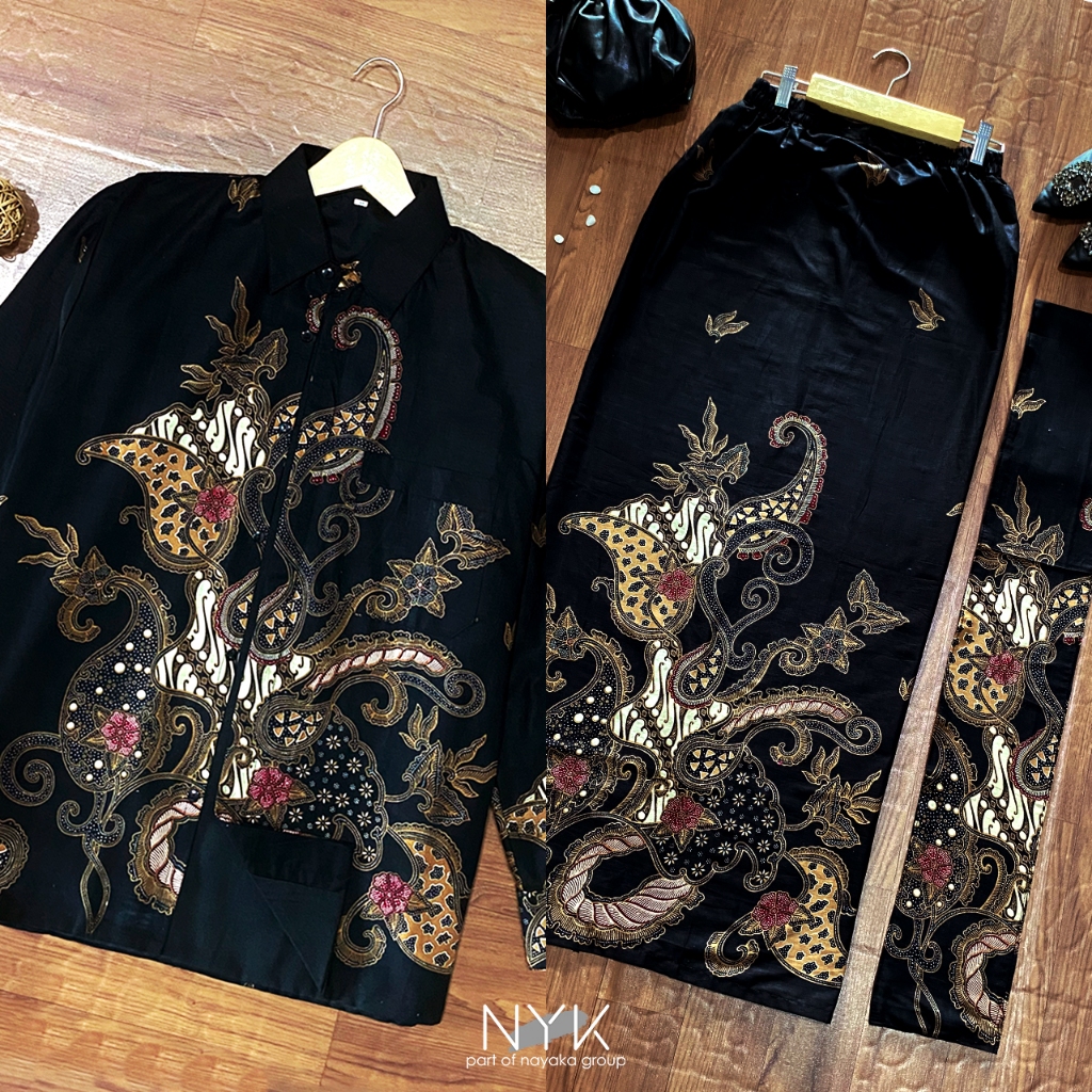 APTA BATIK - BATIK COUPLE MODERN FULL FURING SERIES MARSHA - KEMEJA LENGAN PANJANG M L XL - ROK SPAN