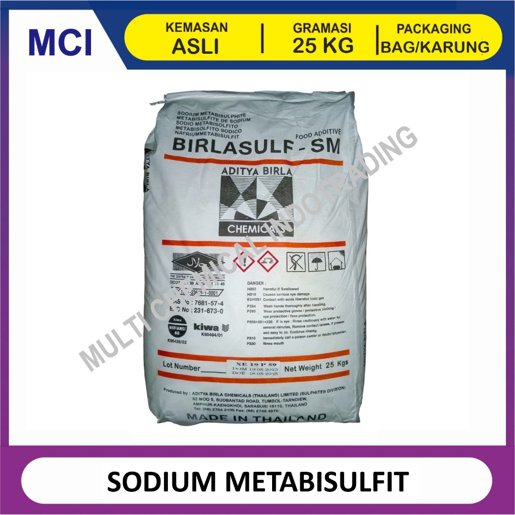 

(KHUSUS GOSEND/INSTANT) SODIUM METABISULFIT / SODIUM METABISULPHITE / SMS / NATRIUM - 1 BAG 25 KG