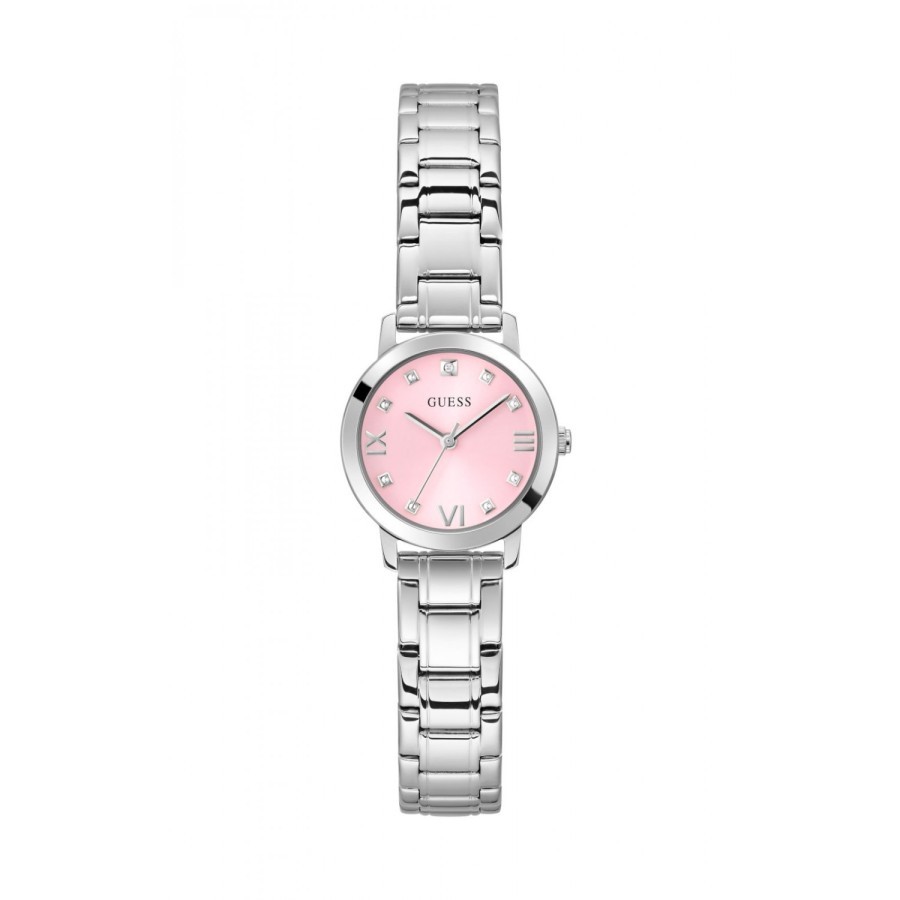 Original 100%. Guess GW0532L1 Melody Jam Tangan Wanita Analog Silver Pink