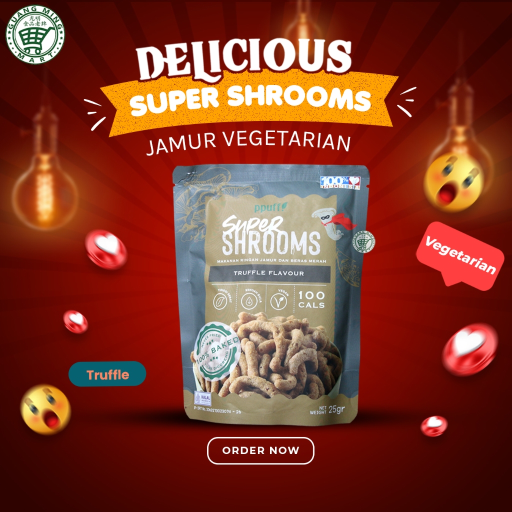 

Ppuff! SuperShrooms Truffle Flavour / Makanan Ringan Jamur Vegetarian