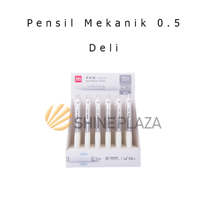 

Pensil Mekanik Putih Transparan Deli SH118 0.5mm - Mechanical Pencil Deli 0,5 mm