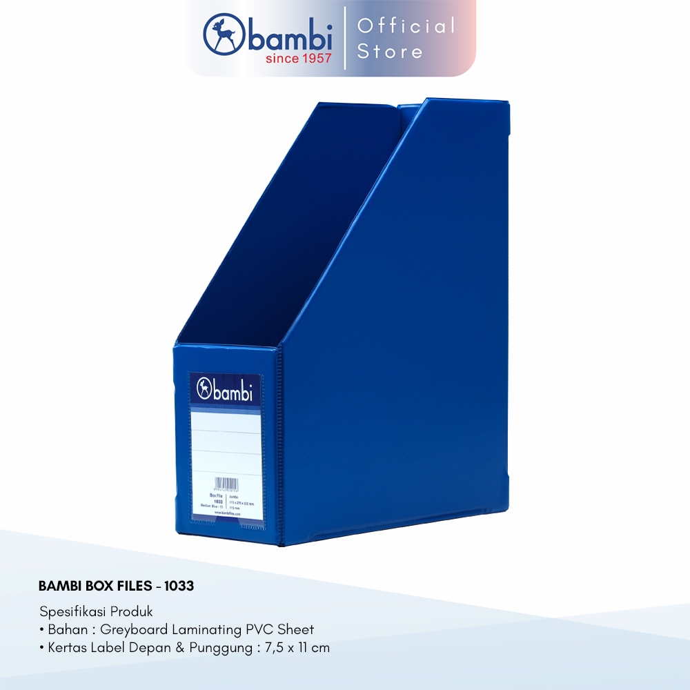 

Bambi Box File Magazine JUMBO SIZE 11,5 cm Special Colour Medium Blue - Box Arsip / Box Storage / Box Dokumen kode 1033