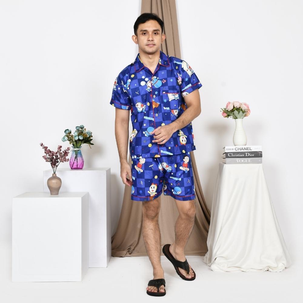 KH Nyenyak Piyama Pria HP ( Size XXL ) Katun Micro / Set Jumbo / Setelan Baju Tidur Pria Celana