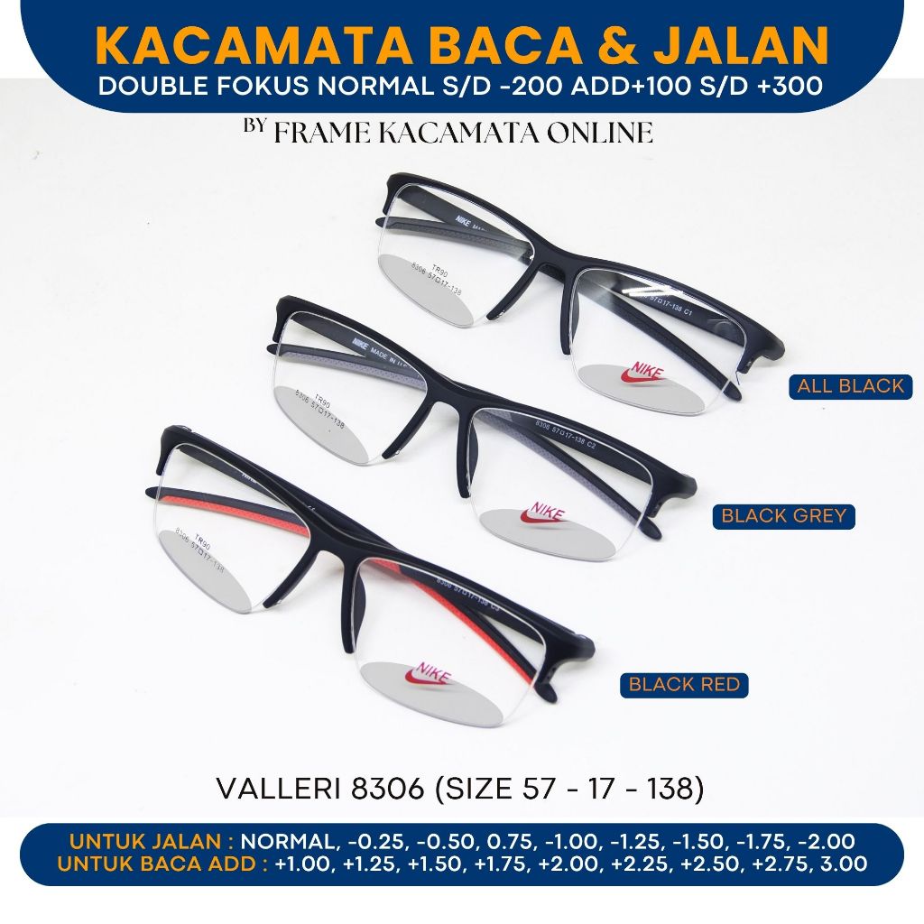 Kacamata dobel fokus baca dan jalan auto focus 2 fungsi lihat jauh dekat Normal Minus Plus Kacamata 