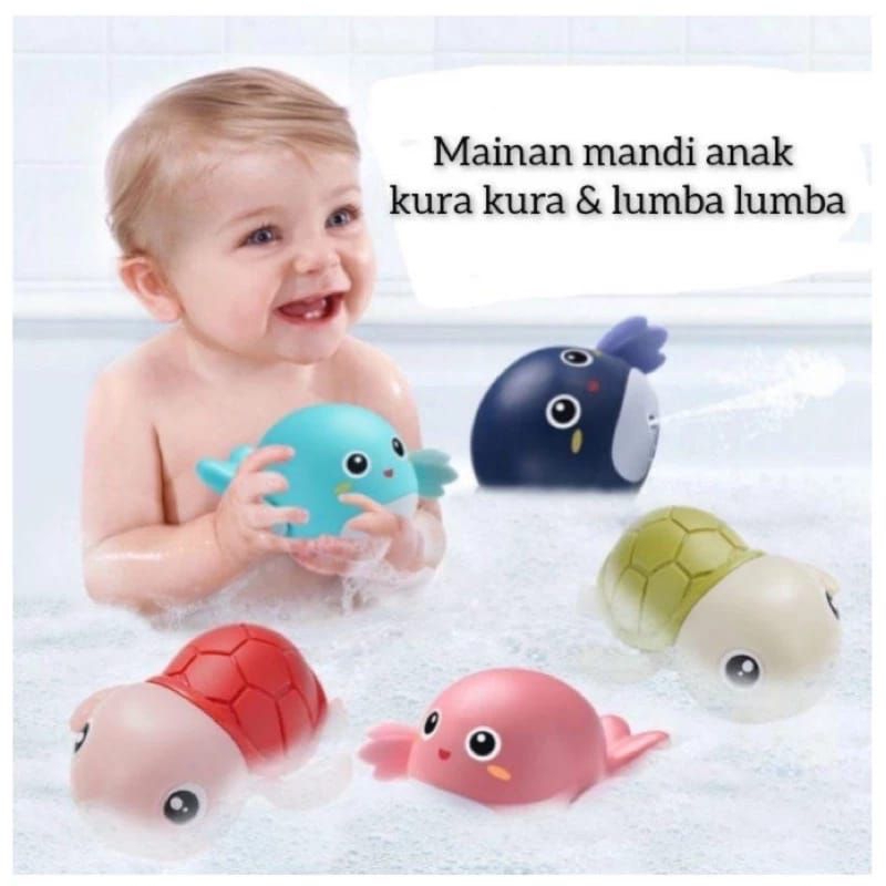 Mainan Mandi Anak Bayi Bentuk Kura-kura Dan Lumba-lumba - Mainanan Lumba-lumba berenang