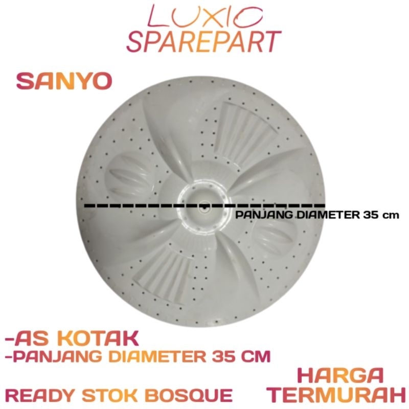 pulsator mesin cuci Sanyo as kotak diameter 35 cm