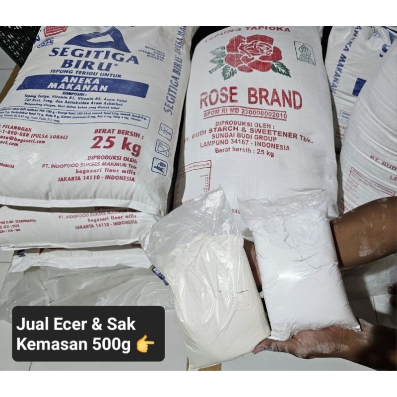 

(1000Gram) tepung terigu kiloan Segitiga biru Bogasari