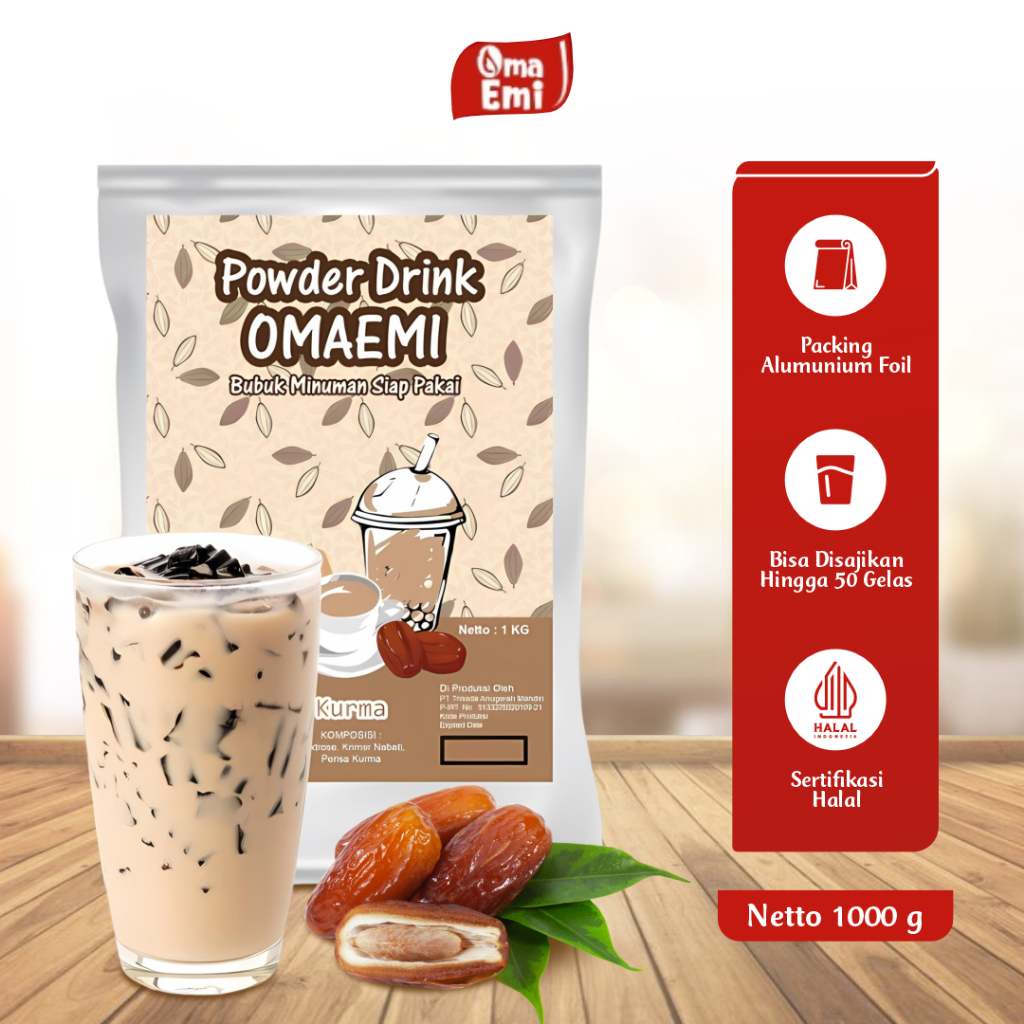 

BUBUK MINUMAN PREMIUM RASA KURMA 1 KG | BPOM & HALAL