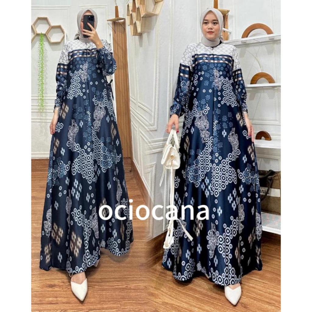 GAMIS DRES SILK MOTIF MORTAL TERBARU