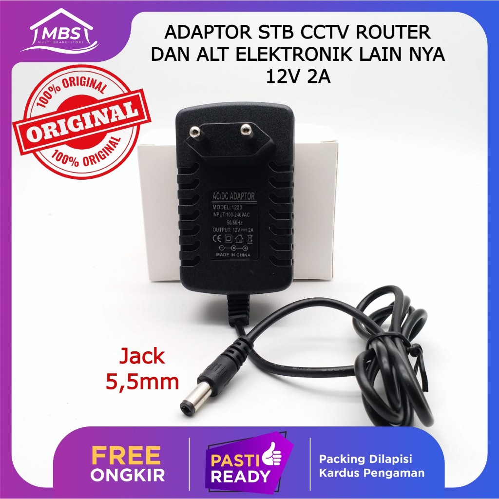 Adaptor 12v 2a multifungsi untuk STB Set Top Box TV BOX CCTV Router LED Kipas Amplifier adapter 12vo