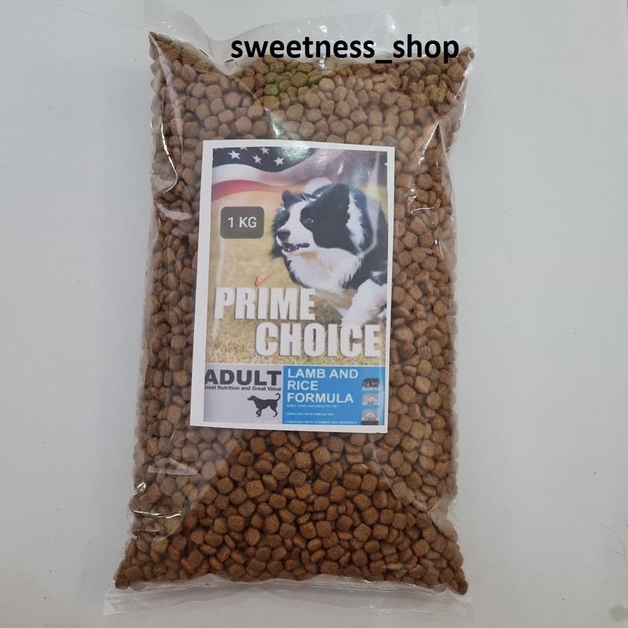 Prime choice lamb 1kg dog food