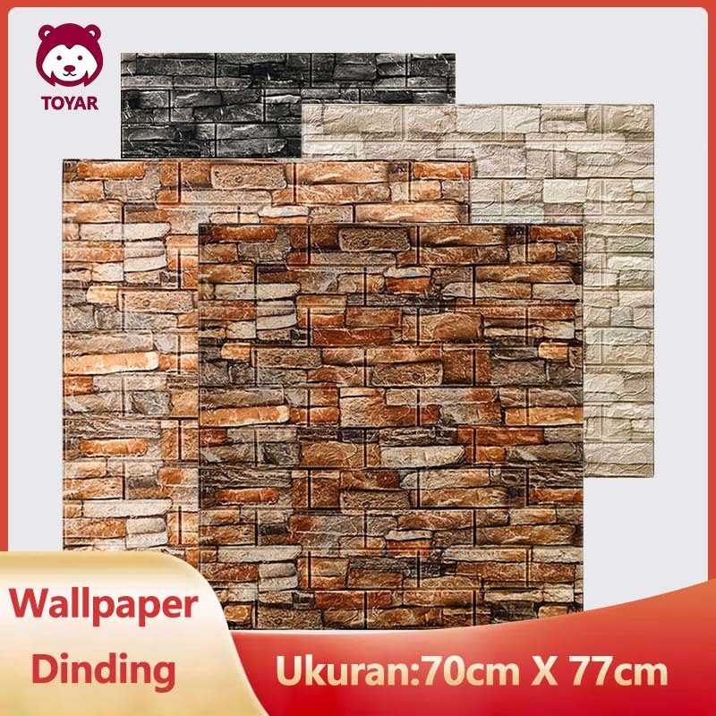 Walpaper Dinding  wallpaper 3d foam bata：  Ukuran: 70cm x 77cm  Untuk ukuran promo bata putih keteba