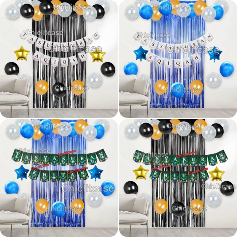Paket dekorasi balon ulang tahun Tasyukuran Aqiqah/Tasyakuran Khitan