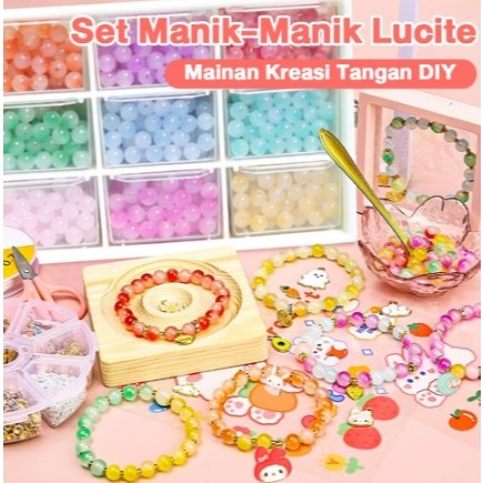 Gelang Set Manik Manik Kristal DIY Bracelet Gelang Set Aesthetic Mainan Anak Perempuan Aksesoris Fas