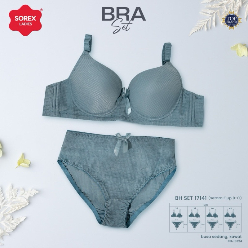 (Set Bra) Bh Bra Set Sorex 17141 (Cup B-C) Busa Sedang Pakai Kawat