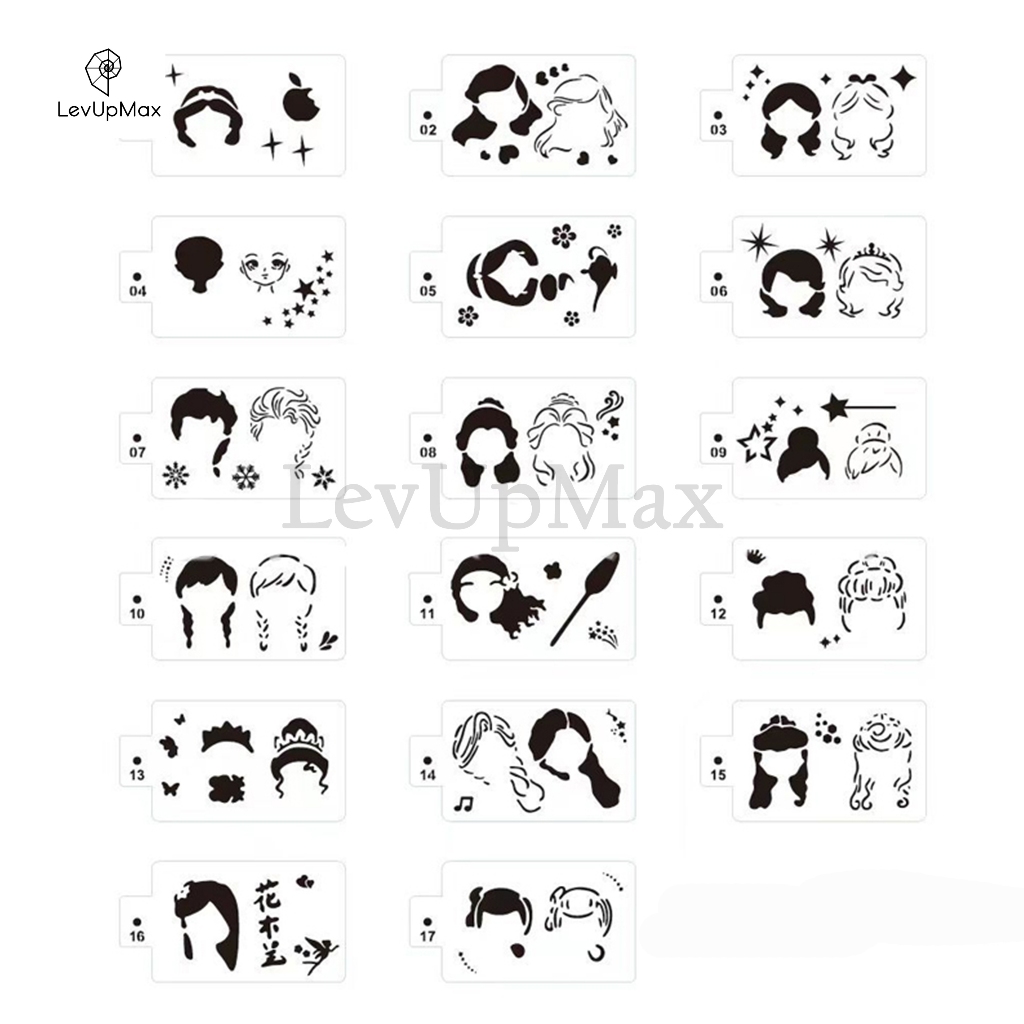 

15 pcs Face Painting Palettes Template gambar