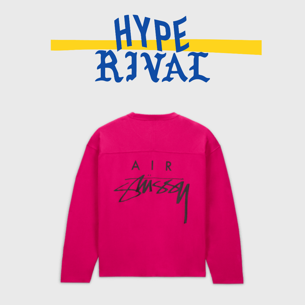 Nike x Stussy Mesh Long Sleeve Jersey Magenta (100%Original)
