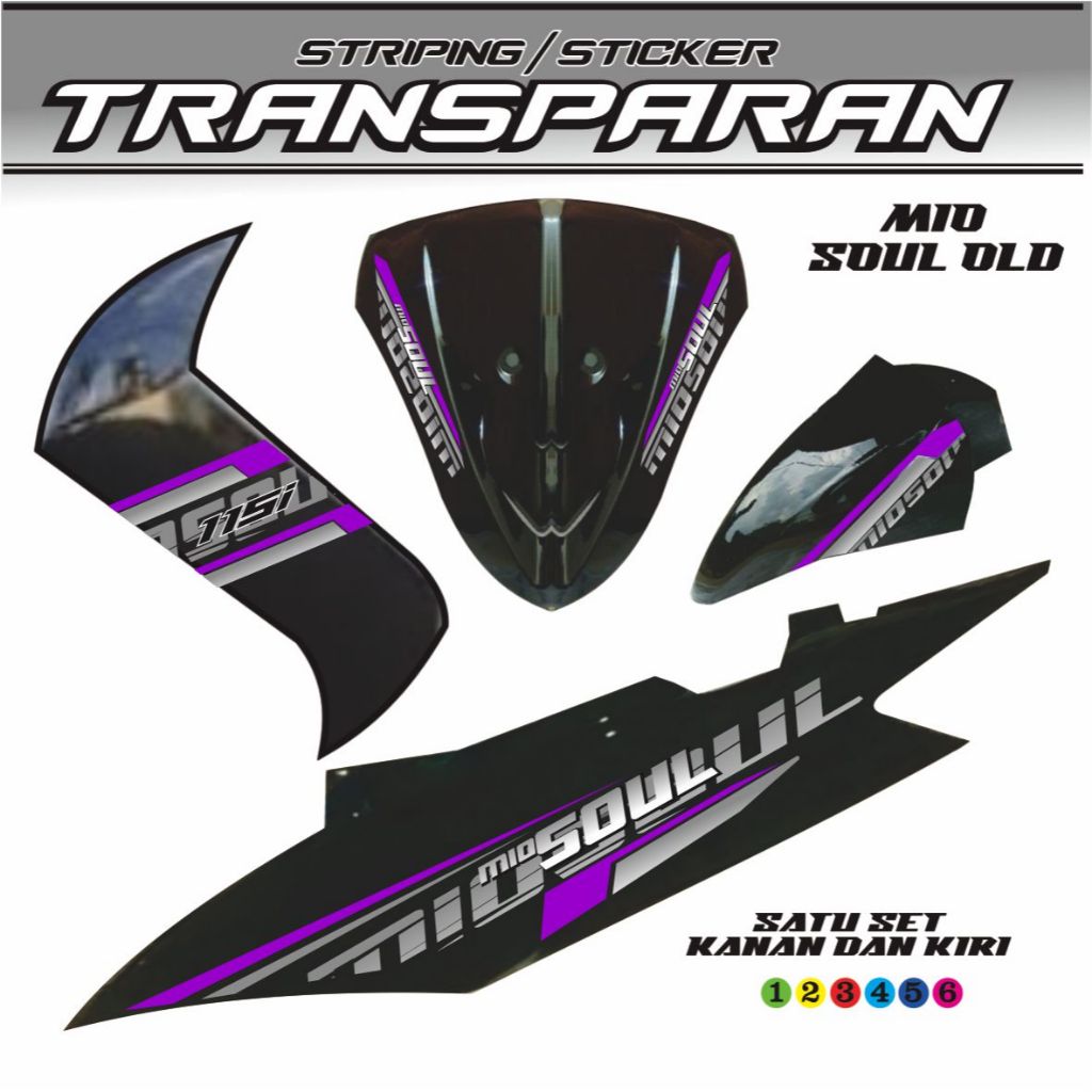 STRIPPING MIO SOUL TRANSPARAN UV CLEAR SIMPEL YAMAHA MIO SOUL KARBU VIETNAM
