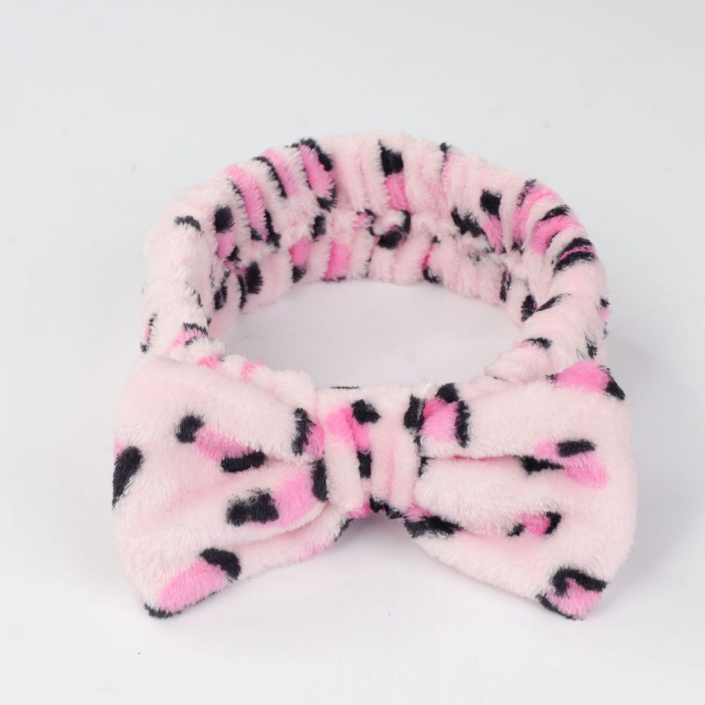 Ikat kepala busur motif macan tutul Eropa dan Amerika ikat kepala pembersih wajah ikat kepala jilbab