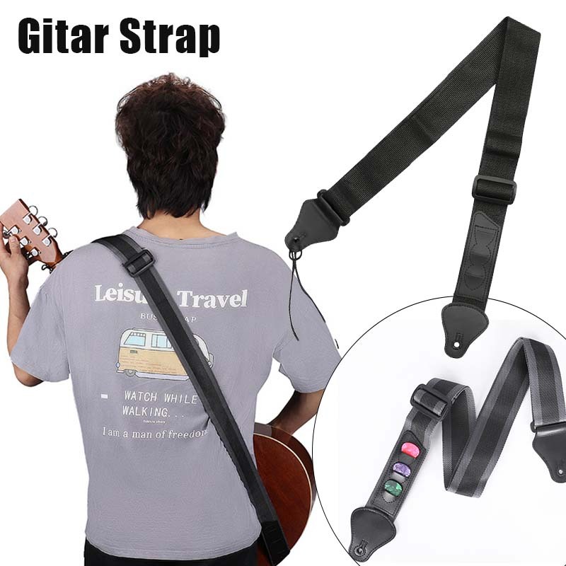 Strap Gitar Bass Strap Gitar Custom Strap Gitar Kulit Asli Dapat Disesuaikan