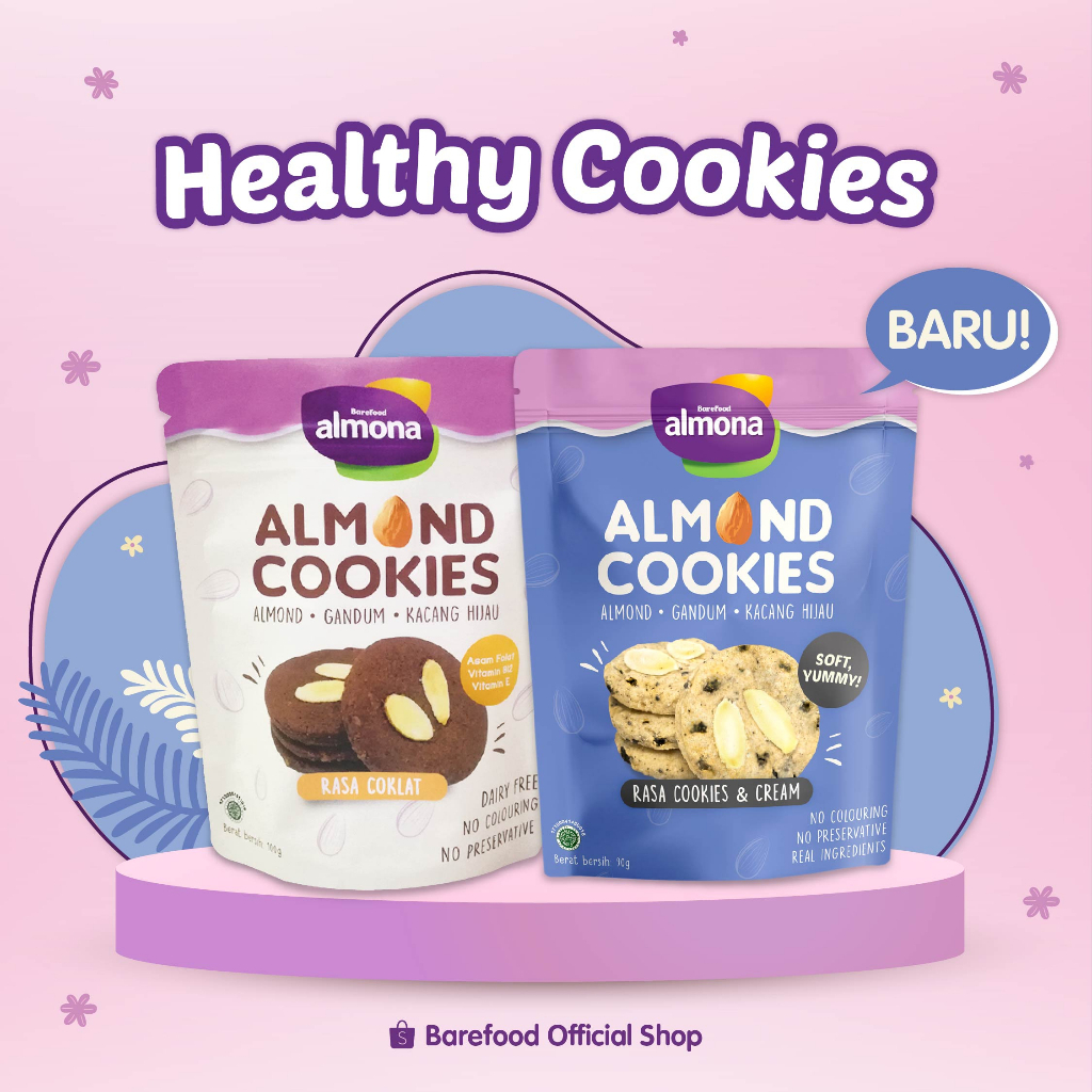 

Almona Almond Cookies 90gr - Snack Sehat - No Preservative - No Coloring. Ready Manado