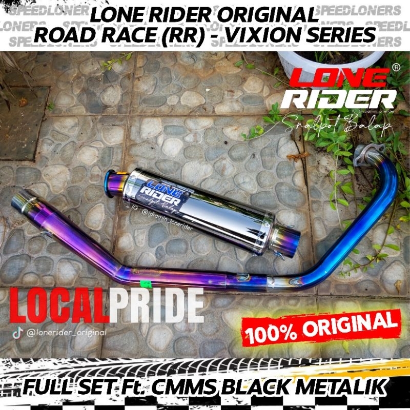 Knalpot Lone Rider Original Vixion Old NVL NVA Road Race RR Bluemoon Silincer Black Metalik Full Sys