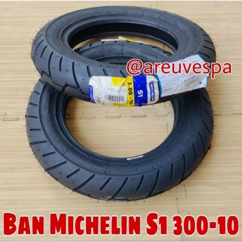 Ban tubeless michelin S1 300-10 kembang racing utk Vespa
