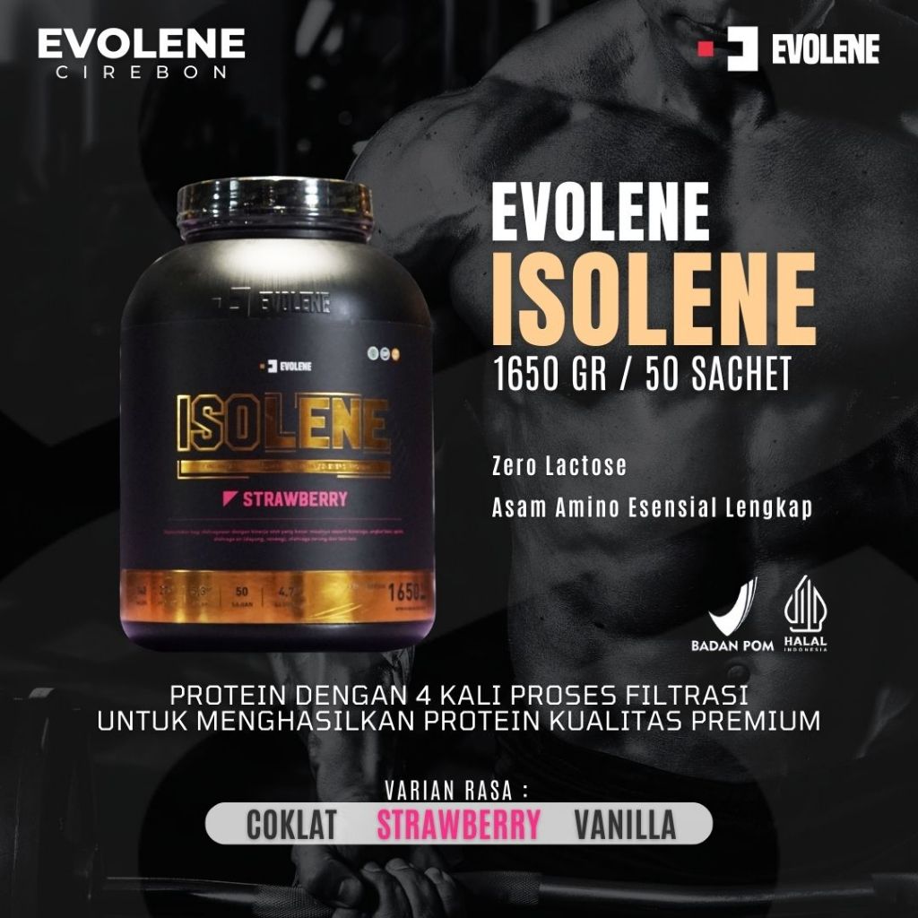 EVOLENE ISOLENE STRAWBERRY 1650gr/50sachet | HALAL & BPOM