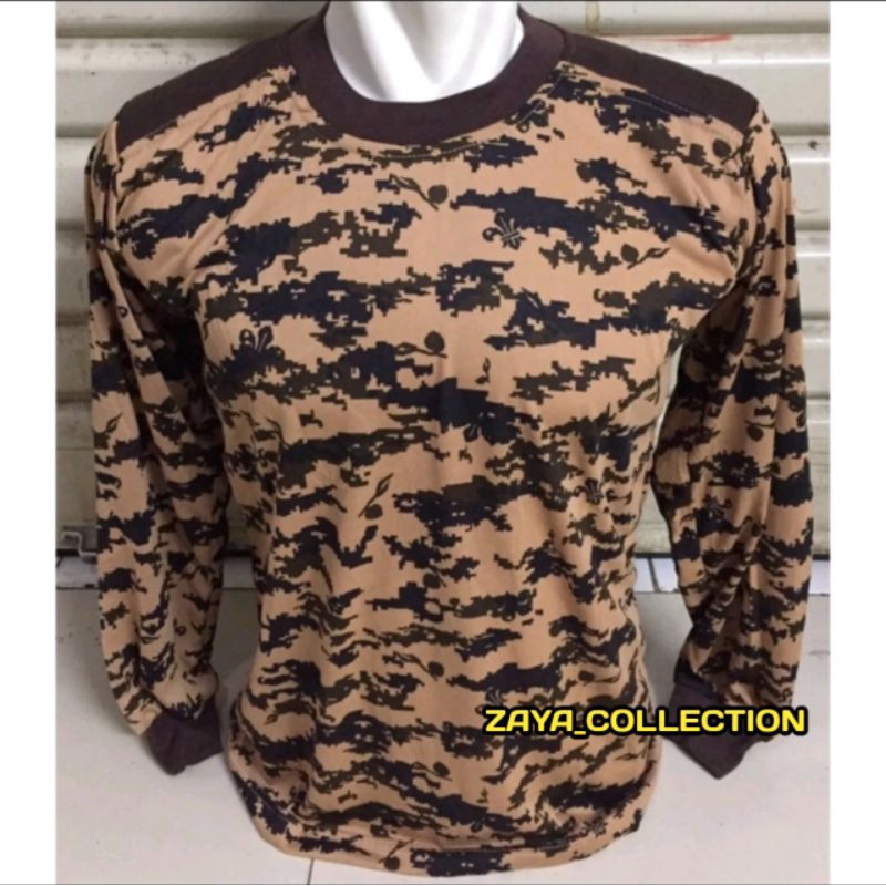 Kaos lapangan LORENG PRAMUKA lengan panjang | penembak loreng pramuka