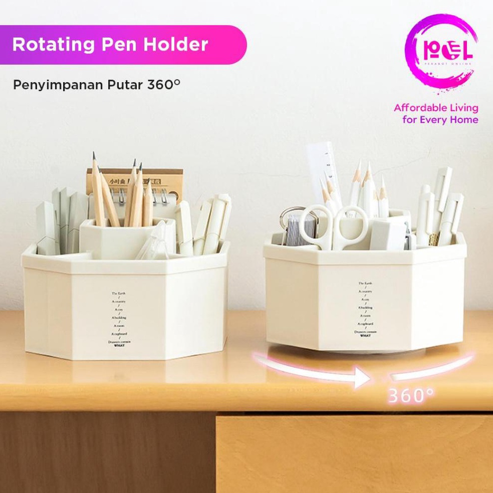 

KODE K28F POL COD Tempat Pensil Putar Hexagon Rotating Pen Holder Tempat Alat Tulis Putar