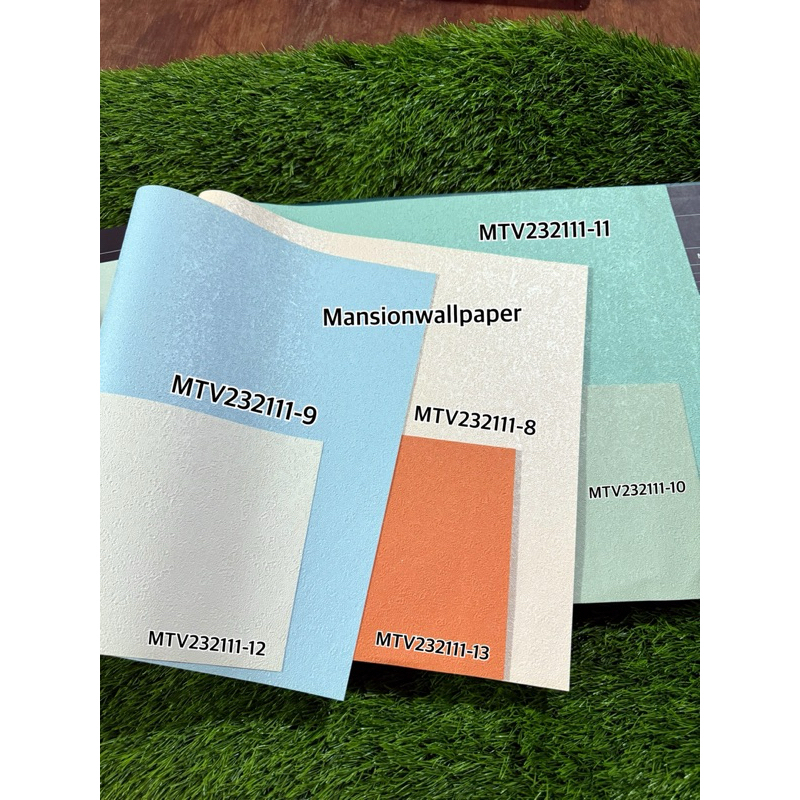 Wallpaper Dinding Polos Warna Pastel Cerah Cream Biru Orange Pink Hijau Tosca Sage