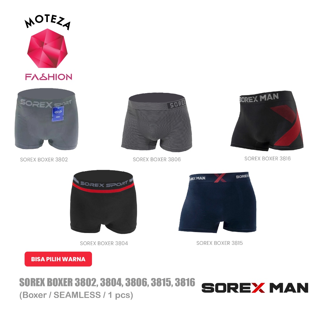 KODE P74N Sorex Man CD 382  384  386  3815  3816 Celana Dalam Pria Laki  Sport Seamless Boxer  BISA 