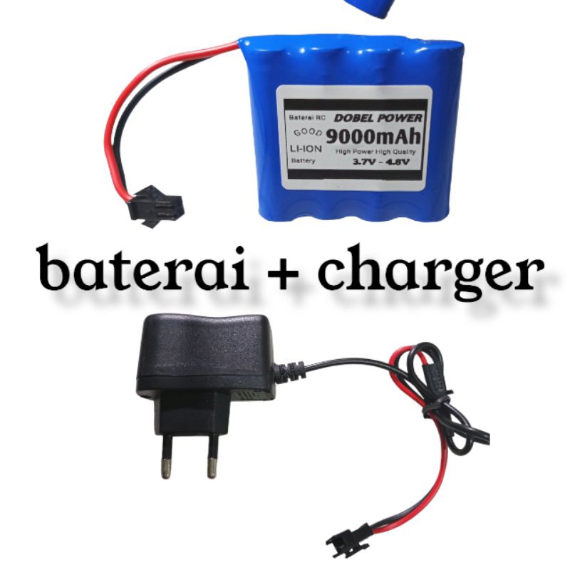 OCTO_PANDA - BATERAI CAS RC 9000MAH + ADAPTOR CHARGER 3.7V~4.8V TAHAN LAMA UNTUK MAINAN RC
