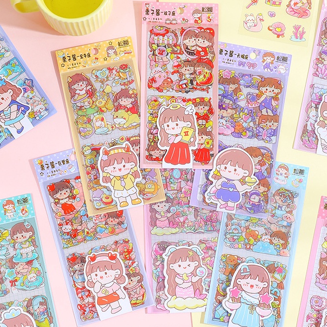 

RESTOK GAN Cute ZODIAK girl design for Sticker Set Stickers Set dengan design Zodiak Girl