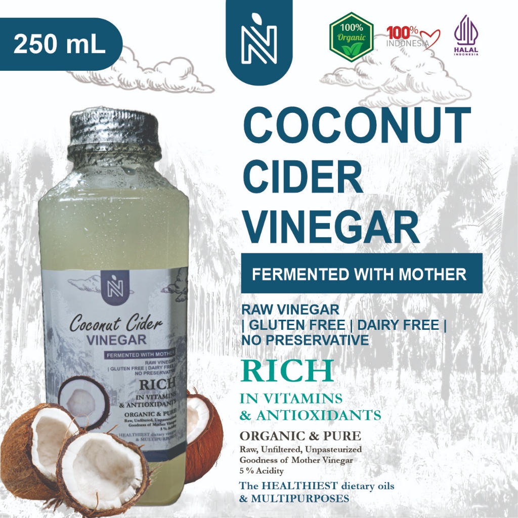 

BENUTRIVA Cuka Kelapa 250 ml dengan Endapan Mother Fermentasi Probiotik / Coconut Cider Vinegar