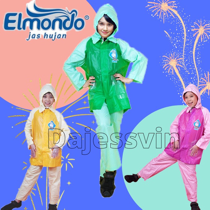 KODE G99Z Jas Hujan Anak Setelan Baju Celana Elmondo Nouvo 32  Mantel Hujan Anak SD Jaket Celana Mur