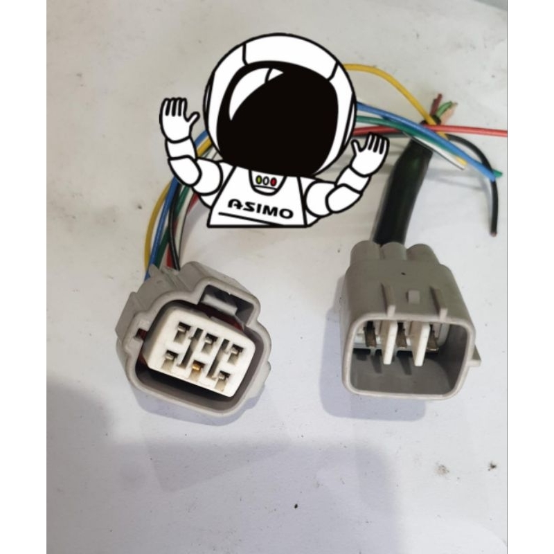 soket headlight pin 6 Original Daihatsu New Xenia Sigra Ayla Sirion Terios kabel socket konektor swi