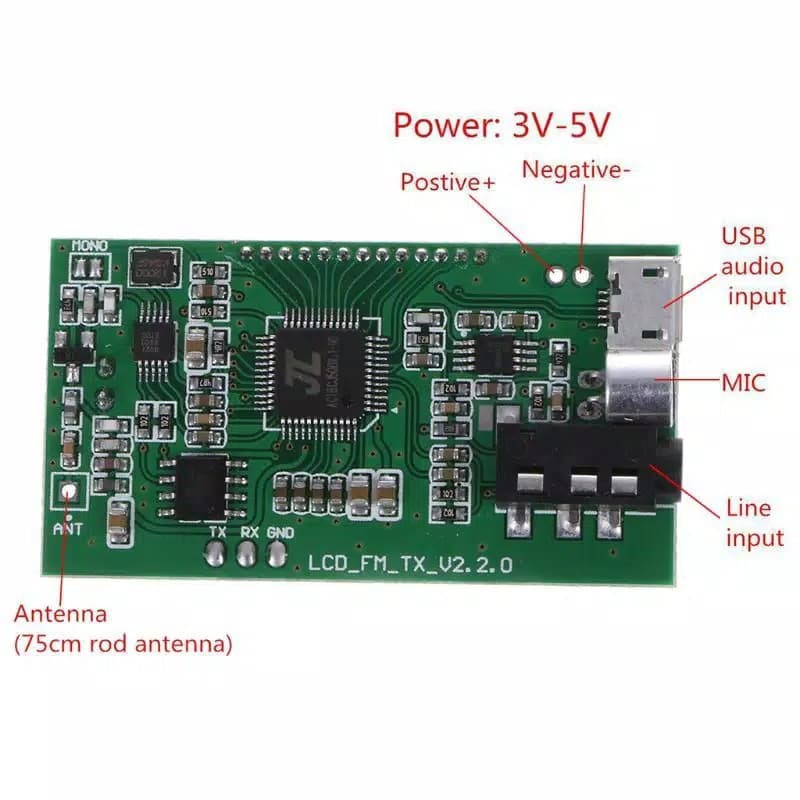 Kiyoshop12 Pemancar Fm Radio Fm Tuner Digital Display Dsp Pll