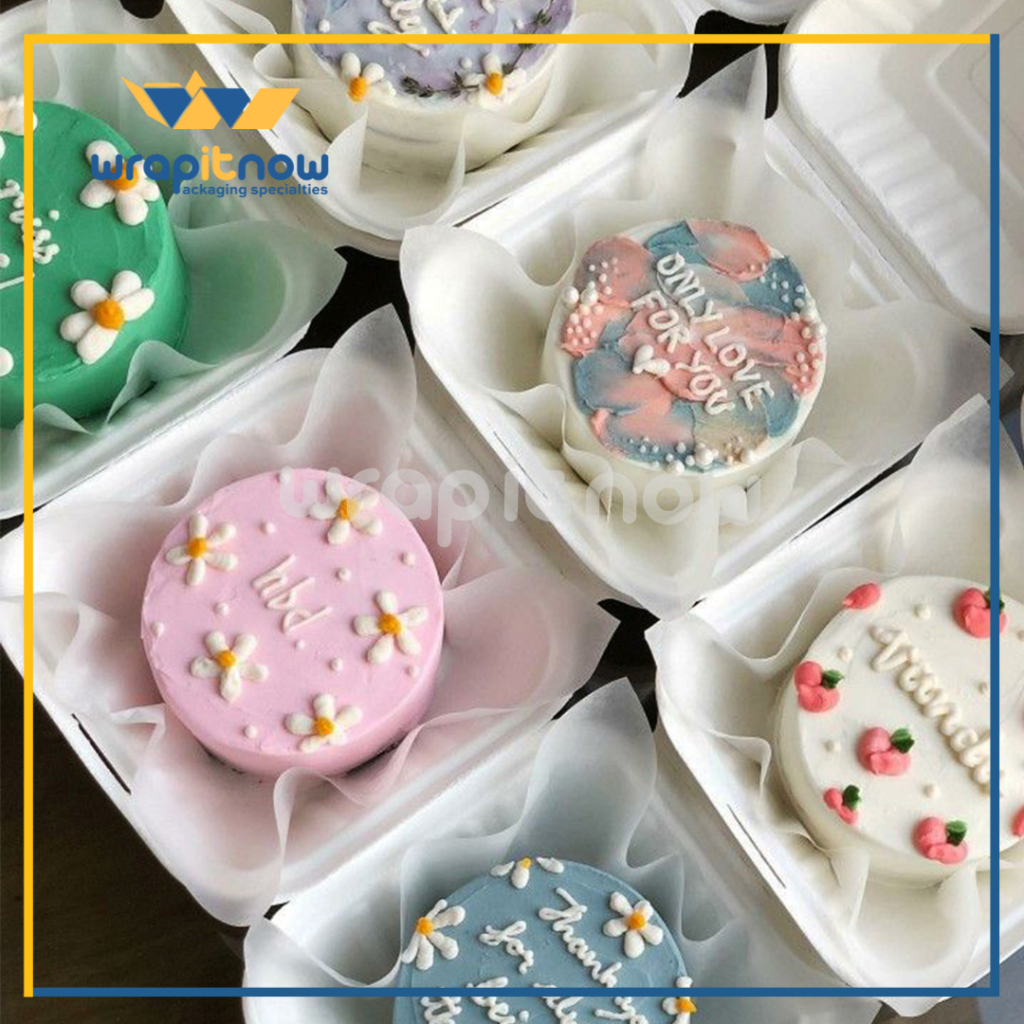 Sport Sistem (10 Pcs) Bagasse Box Korean Cake Burger Coklat Packaging Kekinian Box 15.3X15.3X8