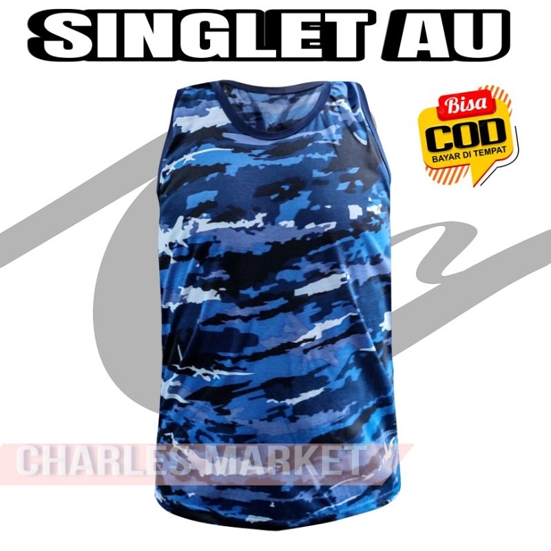 SINGLET LORENG TNI AU - SINGLET PRIA LORENG  - SINGLET CORAK LORENG