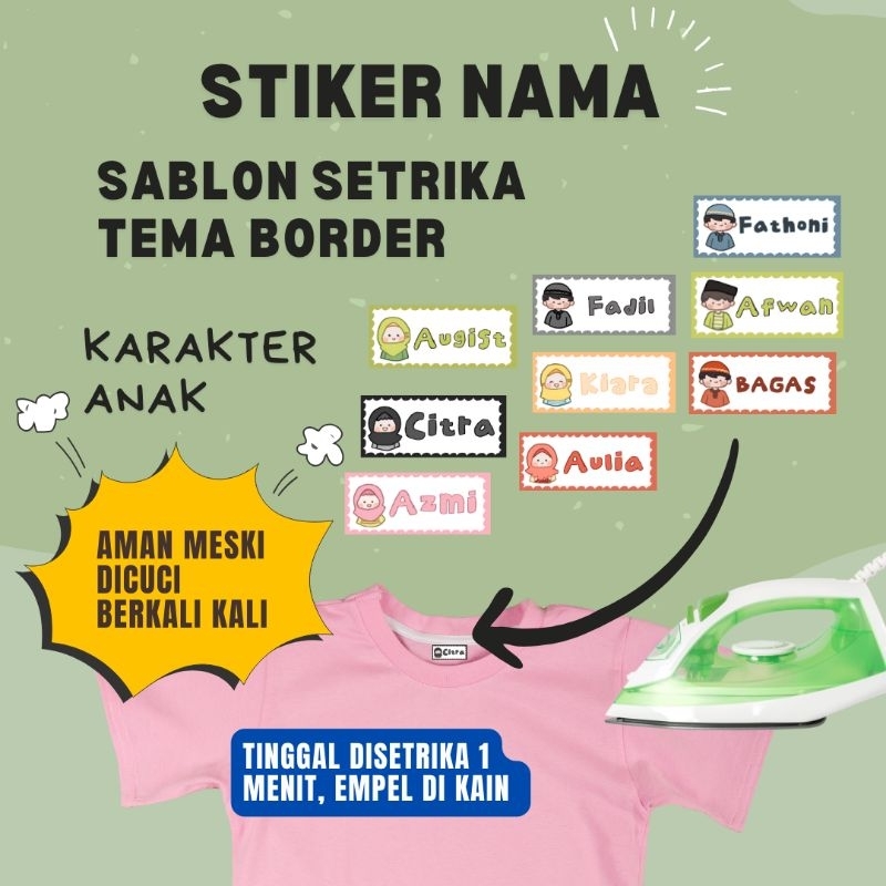 

Stiker Label Nama Kain Baju Isi 50Pcs Kaos Sablon Setrika Sticker Iron Custom Tulisan- TEMA LAATLOTE