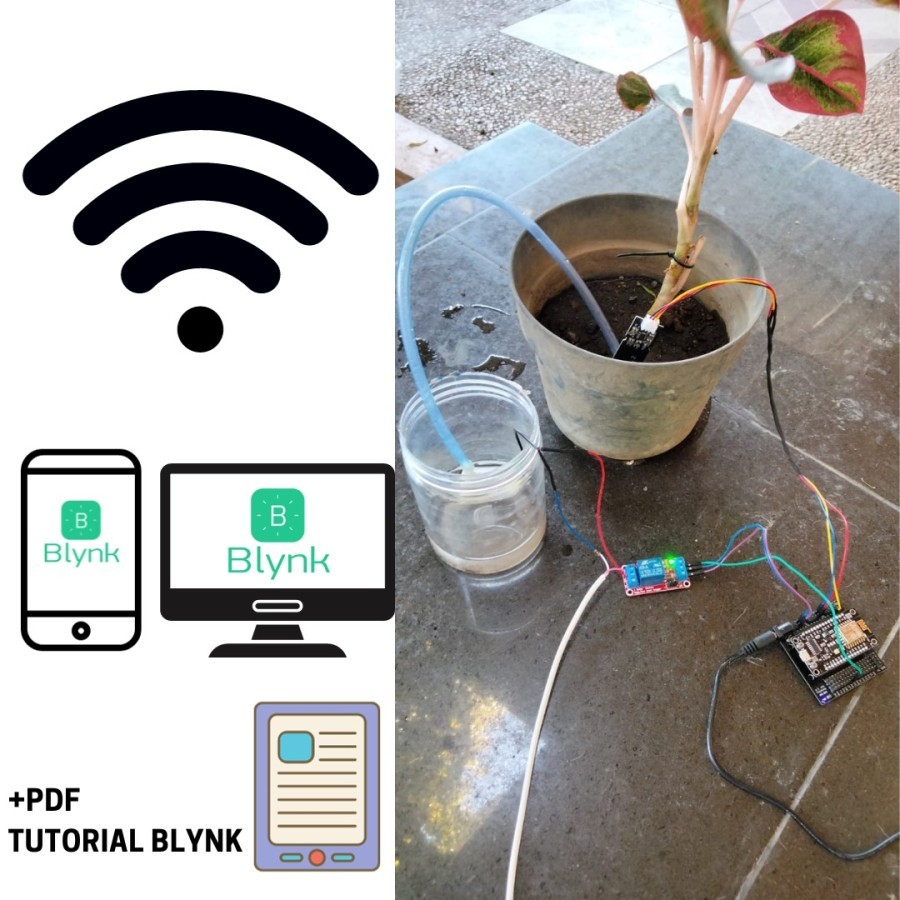Kit IoT Smart Garden Blynk ESP8266 - Proyek Penyiram Tanaman Otomatis Arduino Auto Watering Plant