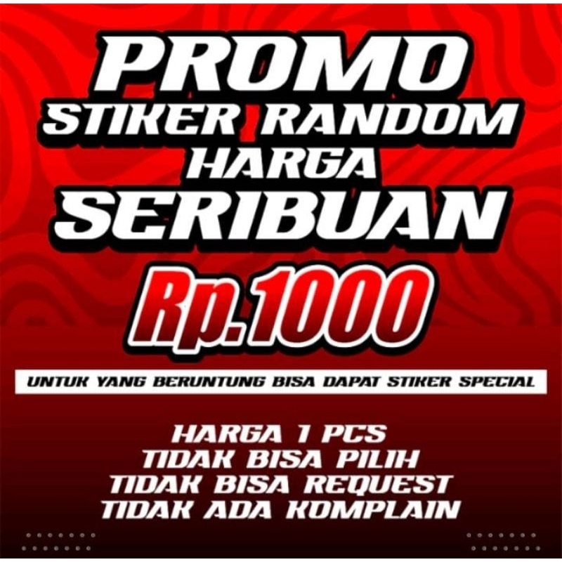 

PROMO STIKER RANDOM SERIBUAN 1RB!!! MURAH MERIA