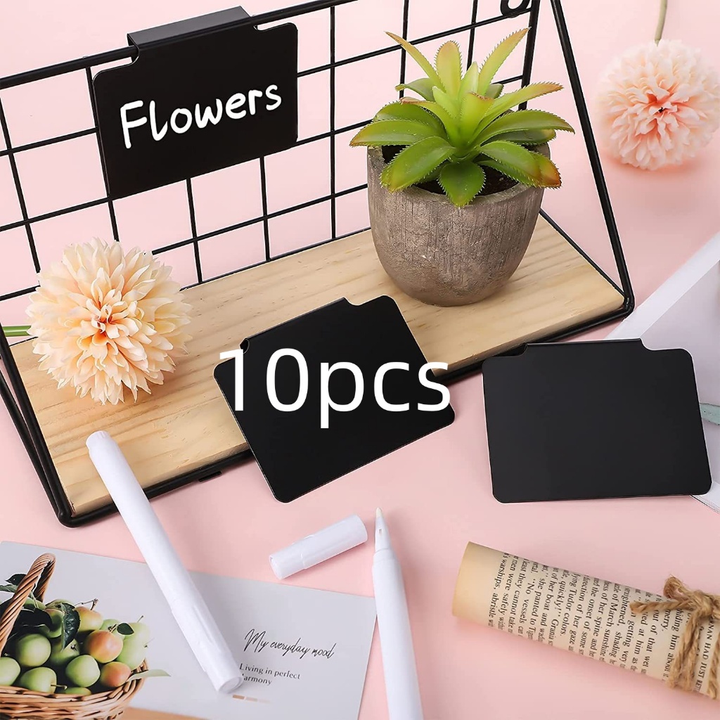 

10 pcs klip Label untuk penyimpanan kartu Tag klip berdiri pemegang keranjang pada Label keranjang pemegang harga kain Label tampilan