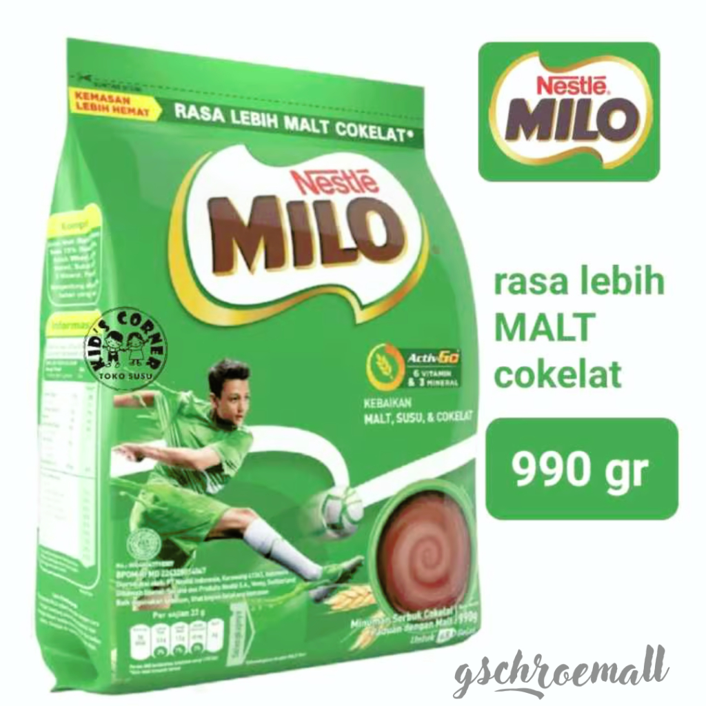 

PROMO|Susu Coklat Pouch 990gr|MILO Activ-Go Susu Bubuk